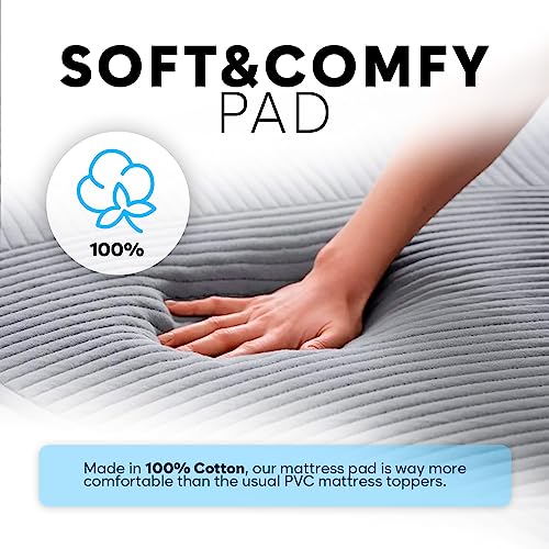 Adamson B10 Gray - New 2023 - Bed Cooling System + 100% Cotton Cooling Mattress Topper for Night Sweats + Water Bed Cooler Ideal for Hot Sleepers - Twin 75” L x 39” W + 5-Year Warranty