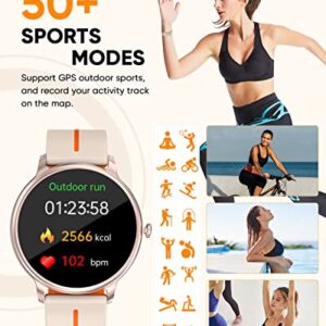 HYSTORM Health Smart Watches for Women, 1.43" AMOLED Always-on Display Fitness Tracker Smart Watch with Bluetooth Call, 8 Health Apps Blood Glucose HRV Monitor Waterproof Smartwatch for Android iOS