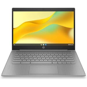 hp chromebook 14a-ne0013dx 14-inch hd laptop intel celeron n4120 4gb ram 64gb emmc, chrome os, gray (renewed)