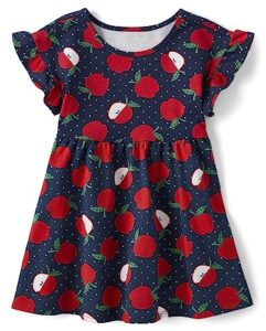 the children's place baby girls' and toddler short sleeve fashion dress, tidal, 12-18 months