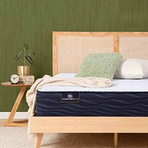 Serta - iComfortECO S20GL Plush 13.25" Queen Hybrid Smooth Top Mattress, Cooling, Pressure Relief, Utilizing Recycled and Plant-based Material, 100 Night Trial, CertiPUR-US Certified