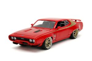 big time muscle 1:24 1972 plymouth gtx die-cast car, toys for kids and adults(red)