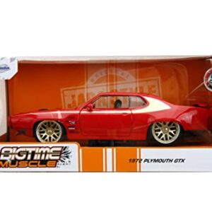 Big Time Muscle 1:24 1972 Plymouth GTX Die-Cast Car, Toys for Kids and Adults(Red)