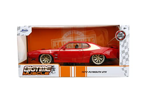 Big Time Muscle 1:24 1972 Plymouth GTX Die-Cast Car, Toys for Kids and Adults(Red)
