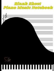 blank sheet piano music notebook: composition staff paper for kids, musicians, students, piano, keyboard music notebook | 6 staves with treble & bass ... |120 pages | perfect for learning piano