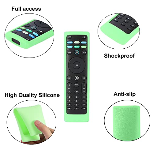 TOKERSE Glow Case for Vizio XRT136 / Vizio XRT140 Remote Control - Silicone Cover for VIZIO XRT136 XRT140 Smart TV Remote Control Replacement Holder Skin Sleeve Case Cover Glow in The Dark - Green