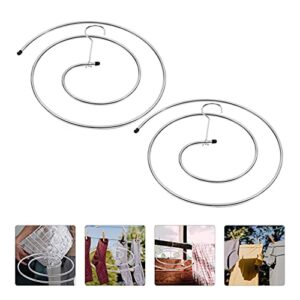 Garneck Outdoor Rug 2Pcs Spiral Shaped Drying Rack Stainless Steel Quilt Storage Hanger Drying Rack Laundry Hanger Bed Sheet Rack Blanket Hanger for Coverlet Scarf Bath Towel Clothes Rack