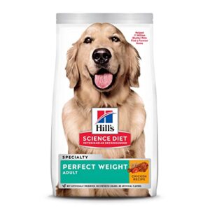hill's science diet adult perfect weight chicken recipe dry dog food, 25 lb. bag