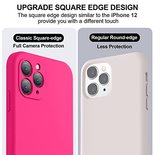 Vooii Compatible with iPhone 11 Pro Max Case, Upgraded Liquid Silicone with [Square Edges] [Camera Protection] [Soft Anti-Scratch Microfiber Lining] Phone Case for iPhone 11 Pro Max - Hot Pink