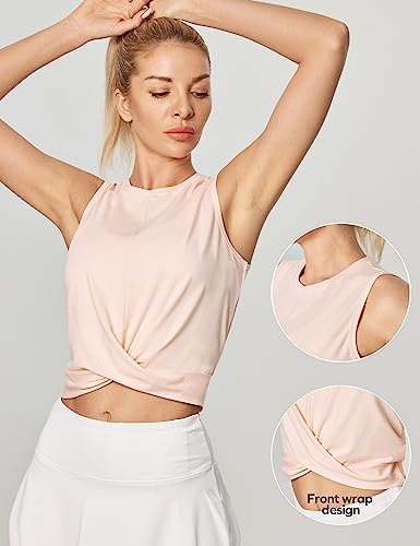 Ewedoos Womens Workout Tops Fitted Workout Crop Tops for Women Athletic Tank Tops Workout Shirts for Women Running Yoga Pink