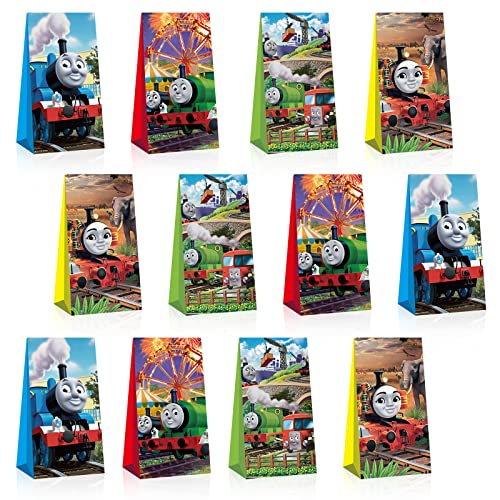 xiaoma 12 pcs Thomas Party Party Gift Boxes,Thomas Themed Gift Boxes, Candy boxes, Party Favors Perfect for Kids Games Decorations Favors.