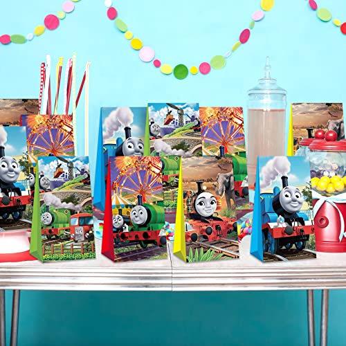 xiaoma 12 pcs Thomas Party Party Gift Boxes,Thomas Themed Gift Boxes, Candy boxes, Party Favors Perfect for Kids Games Decorations Favors.