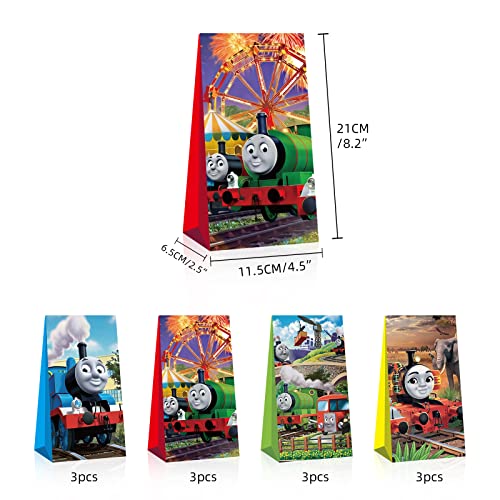 xiaoma 12 pcs Thomas Party Party Gift Boxes,Thomas Themed Gift Boxes, Candy boxes, Party Favors Perfect for Kids Games Decorations Favors.