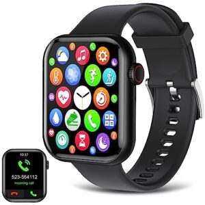 1.90'' with smart watches for men(answer/make calls), fitness tracker with heart rate monitor/bluetooth call/text message/sleep monitor/step counter/ip68 waterproof, smart watch for android ios phones