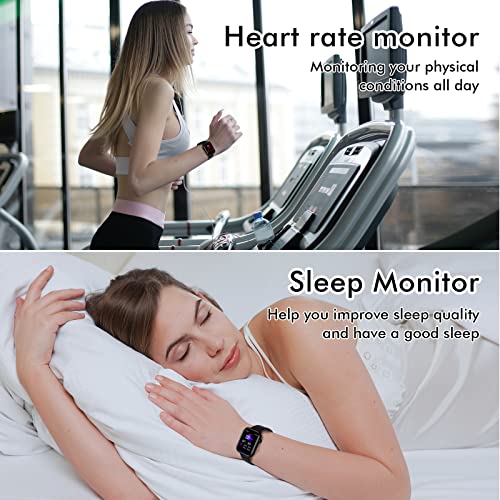 1.90'' with Smart Watches for Men(Answer/Make Calls), Fitness Tracker with Heart Rate Monitor/Bluetooth Call/Text Message/Sleep Monitor/Step Counter/IP68 Waterproof, Smart Watch for Android iOS Phones