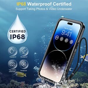 Humixx for iPhone 14 Pro Case Waterproof, Built-in 9H Lens & Screen Protector [IP68 Underwater][14FT Military Protection][360 Full-Body Shockproof][Dustproof] Case for iPhone 14 Pro 6.1'' -Black