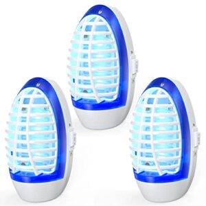 amznoone bug zapper indoor, electronic mosquito zappers, electric fly trap for living room, kitchen, bed room, baby room, uv led light flies zappers（3 packs）