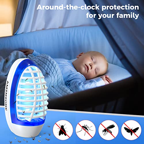 AMZNOONE Bug Zapper Indoor, Electronic Mosquito Zappers, Electric Fly Trap for Living Room, Kitchen, Bed Room, Baby Room, UV LED Light Flies Zappers（3 Packs）