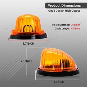 TMH 3.3 Inch 5 Clear Lens + 5 Amber Lens Cab Marker Light with T10 Amber LED for Dually C/K C10 C50 C60 C70 Chevrolet K10 K20 K30 Suburban K5 Blazer Pickup Truck 1969-1987