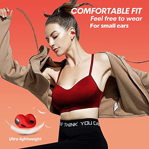 Loluka Open Ear Earbuds Bluetooth Wireless Ear Clip Bone Conduction Headphones Bone Conduction Earbuds Headset Bone Conducting Outer Open Ear Headphones Wireless Bluetooth Head Set