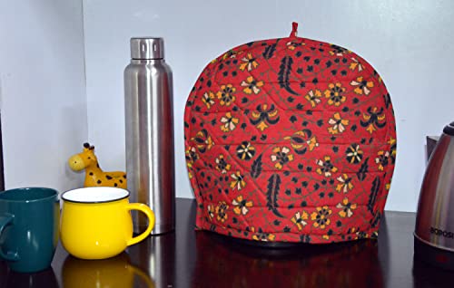 Handmade Kitchen Cozies-Teapot Warmers-Tea Cosy kitchen accessories Cotton kettle cover Tea Cozy Teapot cover Mandala Printed Tea Cozy (Red Mandala)