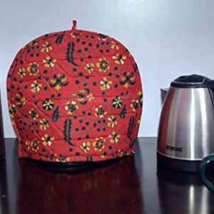 Handmade Kitchen Cozies-Teapot Warmers-Tea Cosy kitchen accessories Cotton kettle cover Tea Cozy Teapot cover Mandala Printed Tea Cozy (Red Mandala)