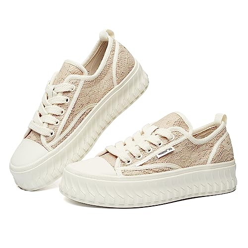 Slip on Women Shoes Crochet Loafers Canvas Tennis Shoes Arch Support Sneakers Comfort Wedding Dress Shoes (Camel, Size 7.5)