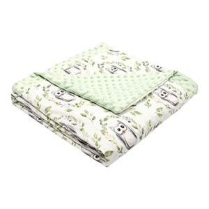 owl leaf wreath printed baby receiving blanket,29.5" x 47.2" plush blanket with double layer dotted backing, cozy minky fleece blanket reversible newborn boys girls nursery stroller crib baby blanket