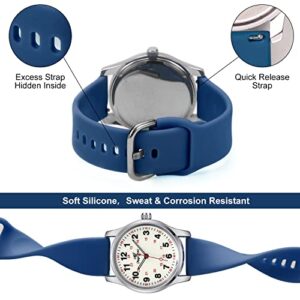 ManChDa Nurse Watches for Women Silicone Watch Medical Watch for Women Men Students Kids with Second Hand Nursing Watch Waterproof Watches for Nurses Lady Children Kids Easy to Read 24 Hours Blue