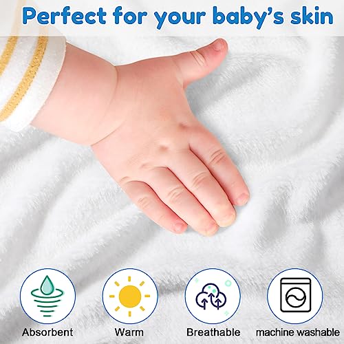 Oudain 6 Pieces Hooded Baby Towels Baby Bath Towel with Ears Hooded Soft Absorbent Coral Fleece Newborn Towels 30 x 30 Inch Infant Towels Toddler Bath Blanket Towels Supplies