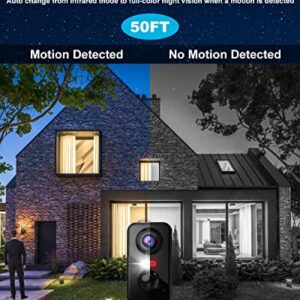 Wireless Cameras for Home Security Outdoor, 2K Color Night Vision Battery Powered WiFi Security Camera Spotlight/Siren Motion Detection 2-Way Talk Waterproof Cloud Storage Outdoor Camera Wireless 2PCS