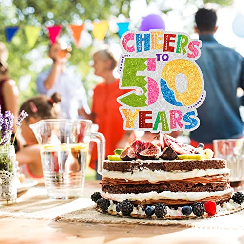 Picado theme cheers to the year cake topper - 50th birthday cheers party, or 50th anniversary party decoration - SugarGera