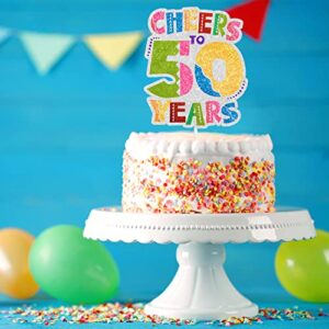 Picado theme cheers to the year cake topper - 50th birthday cheers party, or 50th anniversary party decoration - SugarGera