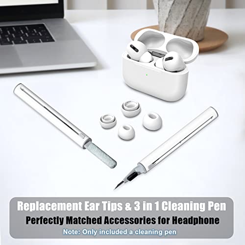 [3 Pairs] Replacement Ear Tips for AirPods Pro and AirPods Pro 2nd Generation with Noise Reduction Hole, 3 in 1 Cleaner Kit for AirPods 1 2 3 Pro/Pro 2, Silicone Ear Tips for AirPods Pro (S/M/L)