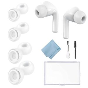 replacement ear tips ear hooks for airpods pro silicon ear buds tips with portable storage box fit in the charging case (4 pairs)