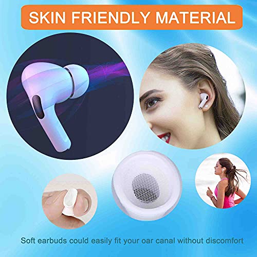 Replacement Ear Tips Ear Hooks for AirPods Pro Silicon Ear Buds Tips with Portable Storage Box Fit in The Charging Case (4 Pairs)