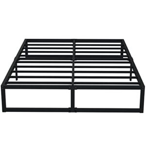 emoda 12 inch king size bed frame no box spring needed, heavy duty metal platform with steel slats, noise free, easy assembly, black
