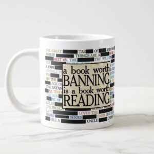 banned books coffee mug a book worth banning is a book worth reading tea cups i'm with banned mugs librarian gifts for teacher book lover bookworm 11-15oz eagle hbd