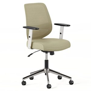 branch daily chair - sustainable and stylish mesh computer office chair with swivel, lumbar rest, and adjustable armrests - comfortable seating for improved posture and productivity - green-white