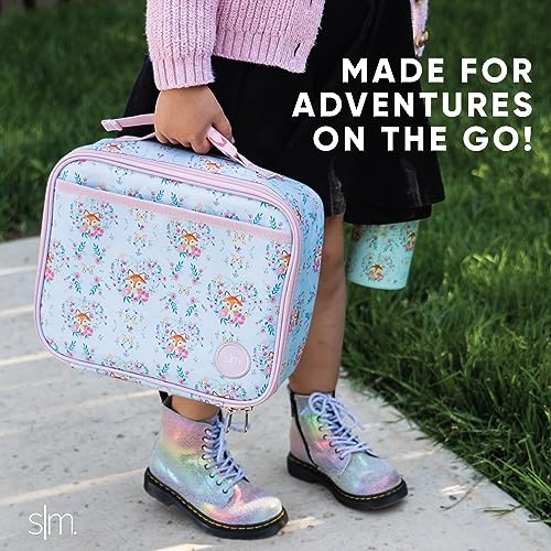 Simple Modern Kids Lunch Box for Toddler | Reusable Insulated Bag for Girls | Meal Containers for School with Exterior and Interior Pockets | Hadley Collection | Rainbow Speckles