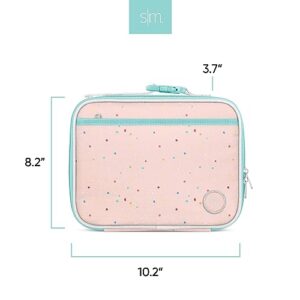 Simple Modern Kids Lunch Box for Toddler | Reusable Insulated Bag for Girls | Meal Containers for School with Exterior and Interior Pockets | Hadley Collection | Rainbow Speckles