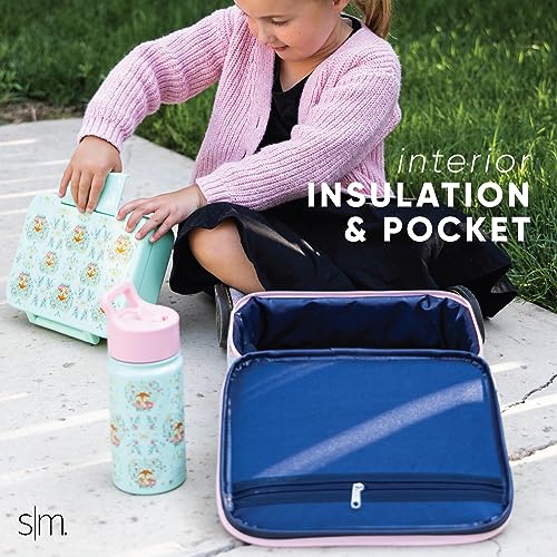 Simple Modern Kids Lunch Box for Toddler | Reusable Insulated Bag for Girls | Meal Containers for School with Exterior and Interior Pockets | Hadley Collection | Rainbow Speckles