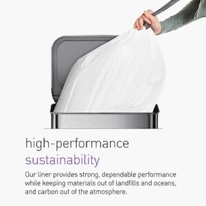 simplehuman Extra Strong Tall Kitchen 13 Gallon Drawstring Trash Bags, 50% PCR content, 100 Count (Pack of 1)