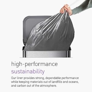 simplehuman Extra Strong Odor-Absorbing Tall Kitchen 13 Gallon Drawstring Trash Bags, 50% PCR content, 80 Count