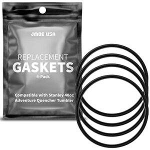 jmoe usa lid gaskets seals for stanley 30oz and 40oz adventure quencher h2.0 flowstate tumblers | 4-pack | sealable bag | prevent leaks, stay hygenic, bpa-free silicone, food grade, and dye free