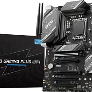 MSI B760 Gaming Plus WiFi Gaming Motherboard (Supports 12th/13th Gen Intel Processors, LGA 1700, DDR5, PCIe 4.0, M.2, 2.5Gbps LAN, USB 3.2 Gen2, Wi-Fi 6E, ATX)