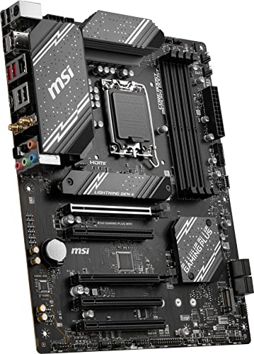 MSI B760 Gaming Plus WiFi Gaming Motherboard (Supports 12th/13th Gen Intel Processors, LGA 1700, DDR5, PCIe 4.0, M.2, 2.5Gbps LAN, USB 3.2 Gen2, Wi-Fi 6E, ATX)