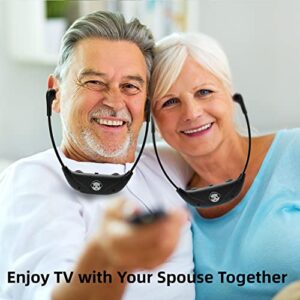 Earpanda Dual Wireless TV Headphones for Seniors - Hear TV Louder and Clearer with Tone and Balance Control - 100ft Long Range | Works with Two Users and Digital Smart and Analog Televisions