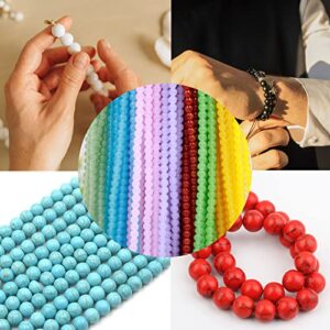 JIYIEW 8mm Glass Beads for Jewelry Making,24 Color DIY Crystal Gemstone Loose Beads Bracelet Neacklace Making Kit Round Spacers Stone Turquoise Beads Charms for Adults Jewelry Making Supplies