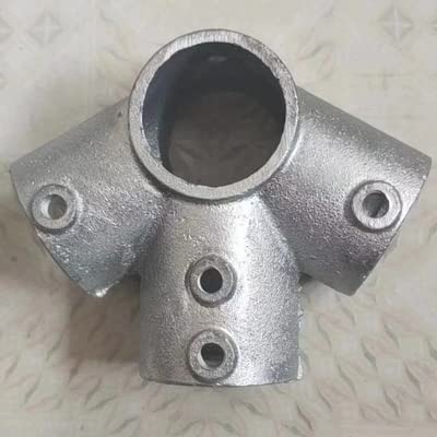 Galvanized steel pipe joint, suitable for 48MM steel pipe, cast steel pipe fittings, tent arrow connection, steel pipe joint, screw fastening, (2 pieces/pack)